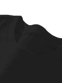 Camiseta de manga corta con estampado de skateboard, 95% algodón, estilo urbano, moderno, informal, deportivo, estilo. - Negro - Ver 6