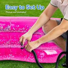ArtCreativity - Piscina inflable brillante para niños con 3 niveles, piscina transparente para niños con purpurina plateada y parte inferior acolchada, fácil de inflar piscinas al aire última - Rosa - Ver 5