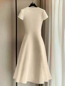 Vestido elegante de verano para damas, de estilo retro, elegante, con botones, intelectual y casual - Morado - Ver 6
