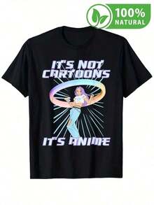 Camiseta de Anime para Hombre Diseño Exclusivo Estilo Retro Frase Humorística No Son Caricaturas Moda Urbana  Juvenil Playera de Manga Corta Casual Ideal para Fans del Anime y Cultura Pop  en México - Negro - Ver 12