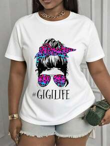 Camisetas gráficas para mujer, Camiseta Gigi de talla grande para mujer, Top con estampado gráfico Gigi de moda, Camiseta Grandma Nana Life, Camiseta La Mejor Abuela del Mundo, Camiseta In My Gigi Era, Camiseta casual de ajuste regular lavable a máquina para atuendos informales, Suéter cómodo, Camisetas de regalo de cumpleaños para Gigi. - Blanco - Ver 7
