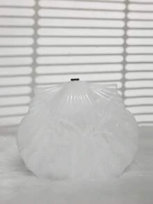 珍珠贝壳链条单肩包，迷你贝壳创意包，可爱亚克力斜挎包，女士时尚晚宴手拿包/钱包 - 白色 - 查看 4