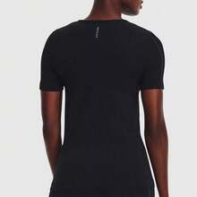 Under Armour Áo thun ngắn tay ôm sát, nhanh khô, không đường may, dành cho nữ, hiệu RUSH, thích hợp cho tập luyện thể dục thể thao. - màu đen - Xem 3
