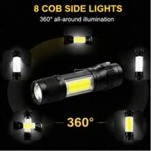 1pc Rechargeable 3-Level Adjustable Focus LED Flashlight, With USB Charging Cable And Protective Storage Box, Portable Flashlight For Outdoor Camping, Emergency Power Outage - senter - View 8