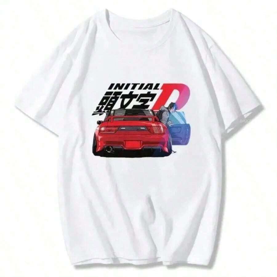 Camiseta Cool Summer Initial Ds, Camiseta de Moda con Patrón de Anime Japonés, Camiseta Harajuku Manga, Camiseta Casual de Manga Corta, Top Y2k para Mujer, playeras de mujer - Blanco 18 - Ver 1