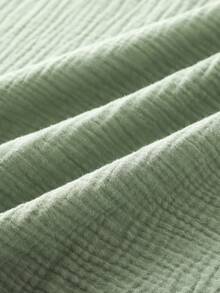 Set de 3 pantalones de cintura elástica de unicolor para niñas, hechos de tela de gasa de doble capa 100% algodón, transpirable, decorados con volantes y moños en la cintura, adecuados para primavera/verano, viajes o uso diario casual - Multicolor - Ver 7