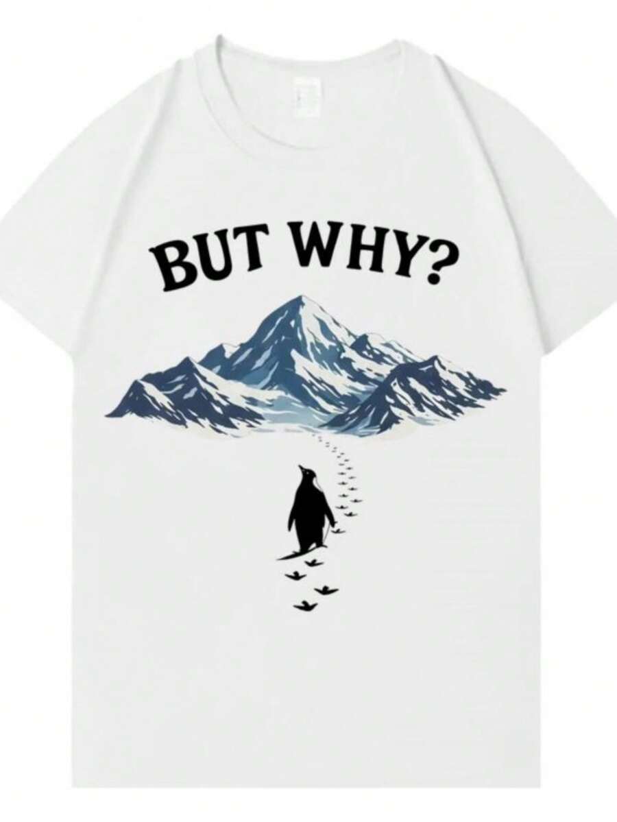 blusas para mujer Nihilist Penguin But Why Humor Meme T-shirts Mens Women Gothic High Quality Casual Loose Tees Crewneck Sports Cozy Tshrit Unisex - Blanco - Ver 1