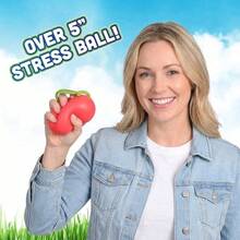 6.3 Inch Realistic Cherry Squishy, Lifelike Simulation Fruit With Green Leaf, Slow Rising Soft Squeeze Toy, Desk Decor Photoshoot Prop Stress Relief Gift - Large - View 9