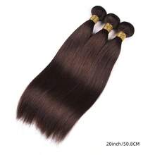 Paquetes de cabello humano brasileño liso de grado 10A, cabello humano sin procesar, cabello virgen suave de color marrón oscuro #2 para mujeres - S2 - Ver 13