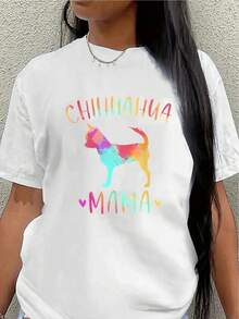 Camiseta de manga corta, ligera y duradera, con un hermoso diseño de una madre Husky, es perfecta para descansar en casa o salir. Es una opción ideal para los amantes de los perros en la cocina, la sala de estar o para actividades cotidianas. - Blanco - Ver 7