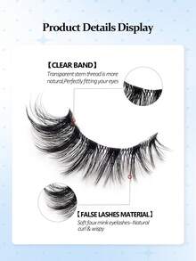 Asiteo 9 Pairs Fluffy Lashes,Natural Lashes,Fluffy Wispy And Soft Natural Lashes,Cat Eyelashes,Reusable,For Used Daily Makeup Extensions Suitable For Beginner Friendly - 黑色 - 查看 3