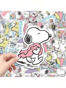 1 bộ/50 miếng nhãn dán trang trí Snoopy hoạt hình dễ thương được cấp phép chính thức, nhãn dán chống nước, quà tặng năm mới, quà tặng Valentine, quà tặng Lễ Phục sinh - Nhiều màu - Xem 6