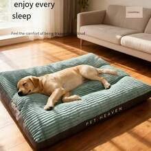 New Upgraded Thickened Dog Bed, Extra-Large Pet Sleeping Mat & Dog Cushion. Removable And Washable Dog Sleeping Pad, Winter Floor Mat For Large Breeds. All-Season Pet Supplies Oversized Plush Dog Bed, Non-Slip And Washable Pet Mattress. Thickened Large-Breed Dog Bed And Pet Sofa, Ideal For Large Golden Retrievers, Universal Pet Sleeping Bed And Nest. - Green - View 4