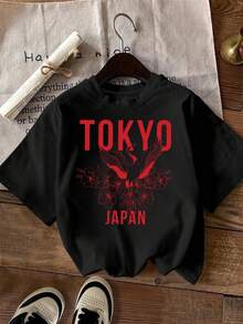 Camiseta unisex de manga corta, TokioImprimirCortoMangaCamiseta-TokioJapónRotulación&Punto de referenciaDiseño,RedondoCuelloInformalVeranoTee,MáquinaLavableTemáticoTopplayerashombre, , , Dazymujer,romwehombres, bohochic,maestrasregalos,camisetaparaconjuntos de mujercon curvasparamu,y2k, - Negro - Ver 1