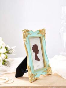 Marco de exhibición de escritorio estilo barroco, marco decorativo rectangular con patrón floral y colorido, para exhibición de fotos en el hogar. Adecuado para decoración de bodas, celebraciones de aniversario, regalos y accesorios fotográficos. Es un elegante artículo de decoración del hogar para el dormitorio, la sala de estar y los regalos de boda, adecuado para la decoración de la habitación, la decoración del hogar, la decoración de cumpleaños, la decoración de la cocina, la decoración de la sala de estar, así como para regalos y decoración de fiestas. - marco de fotos - Ver 4