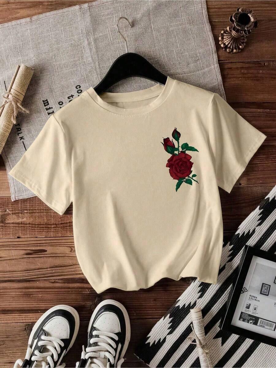 Camisa de manga corta con estampado, casual, linda, interesante y cómoda. Esfuércese por alcanzar una belleza que se pueda sentir tanto como se pueda ver. Camiseta de Mujer con Estampado de Letras de Dibujos Animados, Adecuada para Varias Ocasiones, Como Regalo para Festivales, Cumpleaños, Festivales de Música, Uso Casual, Versátil y Cómoda, Para Vacaciones en la Playa, Sencilla y a la Moda, Adecuada para Uso Diario de Mujeres y Niñas. Moda - Albaricoque - Ver 1