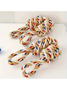1 pieza Cuerda de tiro de extra larga y resistente - Correa gruesa anti-mordedura para perros medianos/grandes - Masticación agresiva, masticación resistente, dentición de cachorro - Juguete interactivo de tiro, obstáculo, entrenamiento - Multicolor - Ver 6