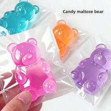1pc Multicolor Gummy Bear Squishy Toys, Clear Jelly Slow Rising Stress Relief Fidget Toys, Cute Squeeze Sensory Toys For Students Office Desk Home Travel, Birthday Christmas Easter Gift - Multicolor - View 6