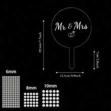 1 Set DIY Transparent Mr. & Mrs. Acrylic Cake Topper With Pearls, Wedding Cake Decor, Wedding Party Decorations - Multicolor - View 9