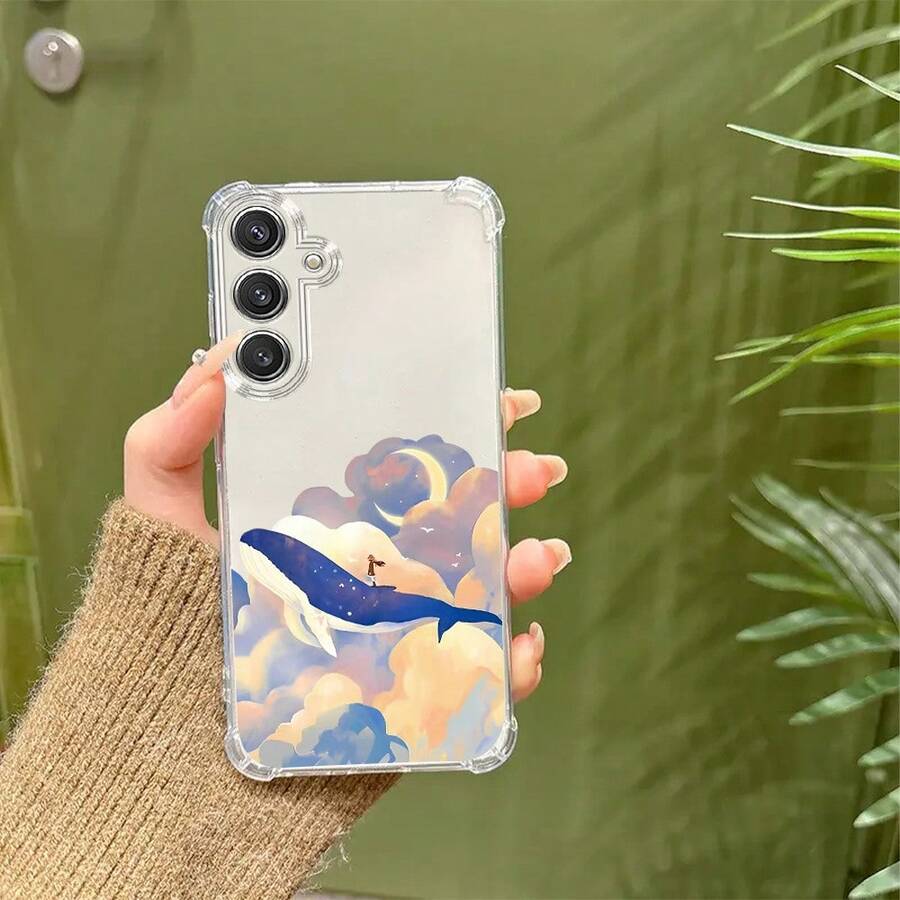 Fanahat-Funda para Teléfono - Diseño Delicia de Primavera con Espacio Transparente en las Esquinas, Compatible con Varios Modelos de Galaxy Incluyendo A02 a A73 y S20 a S24, con una Carcasa Cósmica Transparente y Antigolpes - 1 - Ver 1