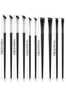 ronshadow Bộ cọ trang điểm mắt đa năng 6/10 món, kết hợp cọ tán phấn mắt + cọ vẽ chi tiết + cọ vát, chuyên dụng cho trang điểm lông mày, bọng mắt và kẻ mắt. - màu đen - Xem 11