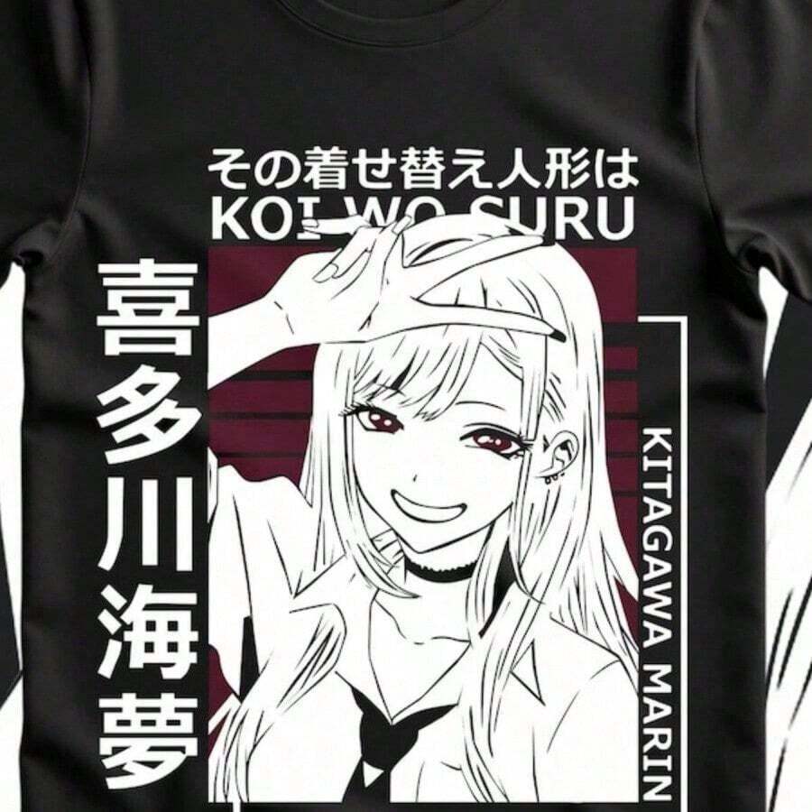 Camiseta Unisex Estética de Anime, Regalo para Él, Camiseta de Anime, Camiseta de Manga, Sudadera de Anime, Camiseta Japonesa de Anime, Gráfico A |   Diseño exquisito |   Suelto y cómodo |   Fácil de combinar | - Negro 6 - Ver 1