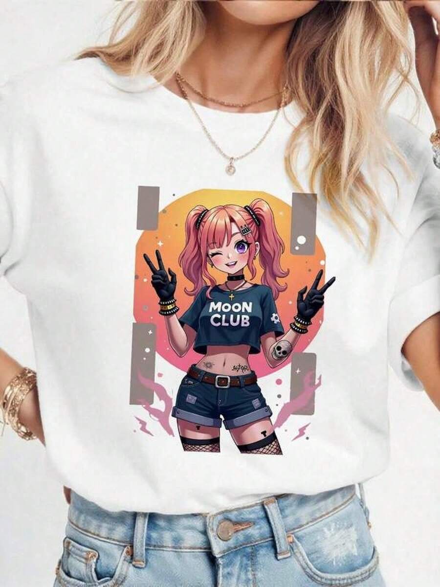 SAILOR DARK GOTH MOON TSHIRT GIFT TEEN WOMEN ART SHIRT METAL TECHNO ANIMEPlayeras De Mujer Algodon Blusas Frescas Para El Calor Blusas Dama Playeras De Dama Playeras Mujer Blusa Blanca Playeras Basicas De Mujer Blusas Oversize Para Dama Playeras Oversize De Mujer  Y2k Mujer Verano Camisetas De Mujer Algodón Playeras Para Mujer Blusas Casuales Para Dama Envio Nacional - Blanco - Ver 1