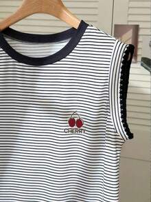 Nueva camiseta de manga corta con bloques de color y rayas, ropa de primavera/verano - Multicolor 13 - Ver 3