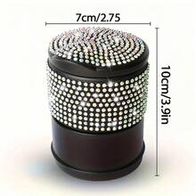 Sparkling Diamond Car Ashtray, Glamorous Shiny Crystal Car Ashtray With Lid - Portable Office And Home Car Ashtray - Durable ABS Material, Decorated With Shiny Rhinestones, Creative And Fashionable Design For Women - Vehicle-mounted Trash Cans - View 7