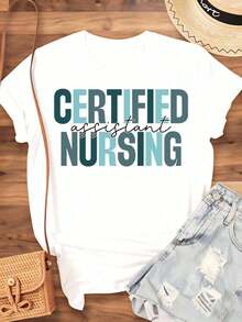 Certified Nursing Assistant T-Shirt For Nursing Professionals, Gift For Healthcare Workers, Pride T-Shirt For Nurses And Medical Staff, 220g - Urban Vintage Style, Unisex, Cotton, Short Sleeve, Crew Neck, 100% Cotton - 白色 - 查看 4