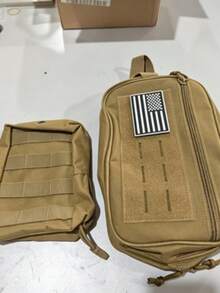 2PCS MOLLE Tactical Pouches, Made Of 1000D Durable Nylon, Compatible With Tactical Vests, Belts And Backpacks For EDC Gear! - Khaki - View 8