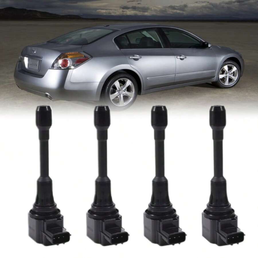 Kit de 4 Bobinas de Encendido compatible con modelo automotriz Altima 2007-2012, pieza de repuesto resistente, accesorio práctico para reparación y mantenimiento de vehículos - A - Ver 1