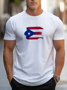 1 Camiseta de Hombre con la Bandera de Puerto Rico, Diseño de Orgullo Nacional para Hombres y Mujeres, Ropa Unisex, playeras de mujer - Blanco - Ver 2