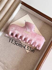 2pcs/1pc 4.53in/11.5cm Pink Hair Clips, Lightweight Plastic Hair Claws, Fashionable Versatile Elegant Minimalist Solid Color Hair Accessories Suitable For Daily Wear, Casual, Party, Commute, Beach, Vacation - Ponytail, Bun, Washing Face, Makeup - Multicolor - View 2