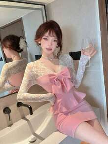 Women Short Dresses - ピンク - View 3