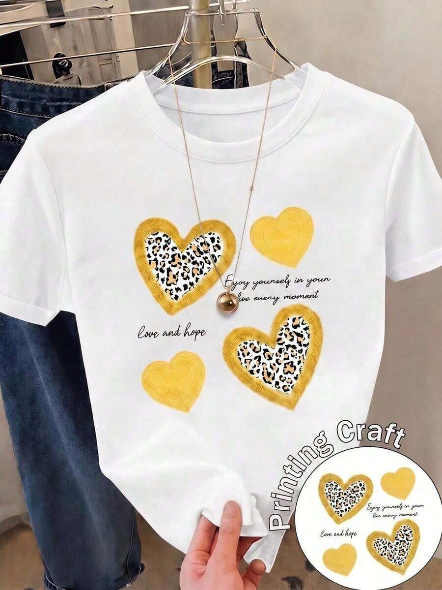 New Short-Sleeved, Crew-Neck T-Shirt For Women, Spring/Summer Design, With A Modern And Minimalist Floral Print That's Both Stylish And Breathable, Wicking Away Sweat. Direct Shipping From Our Local Warehouse. Couple's Style, Perfect For Wearing Together. - 綠色 - 查看 1