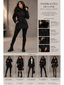 High-Quality Praka Women's Coat For Intense Cold Winters. - 黑色 - 查看 4