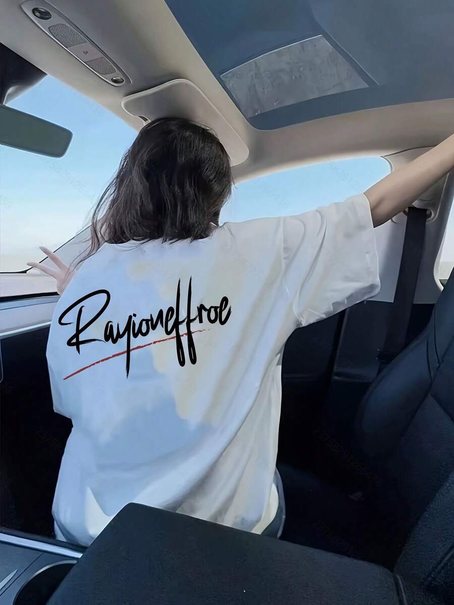 New T-Shirt, 100% Cotton, Machine Washable, Suitable For Spring, Summer And Autumn, Casual Style, Comfortable Fit, Modern Design, Versatile For Daily Use, Soft Fabric, Style A. - 白色 - 查看 1