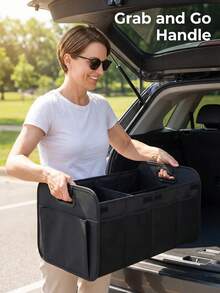 [Delivery Within 2-7 Days In The United States] Space-Saving Multipurpose Car Trunk Organizer With Mesh Pockets And Sturdy Carrying Handles Durable Expandable Auto Cargo Storage Caddy For Active Individuals And Commuting Adults Flexible High-Capacity SUV Boot Storage Bag For Organizing Vehicle Cleaning Supplies Tools And Outdoor Gear Comprehensive Auto Tidy Storage Box Car Interior Accessories And Trunk Organizers Container - Multicolor - View 7