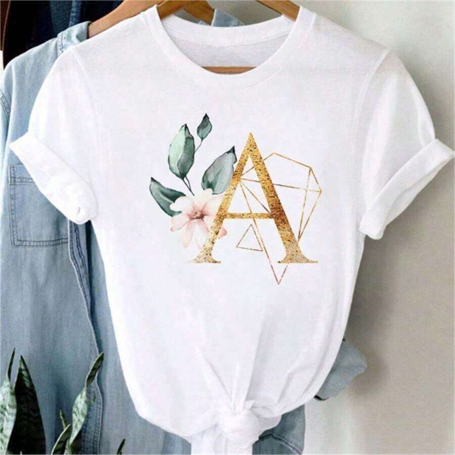 COOL SUMMER Cute Short Sleeve Cotton T-Shirt With And Print, Anime Style, Cartoon Fashion For Women And Girls, Kawaii Top | Exquisite Design | Loose And Comfortable | Easy To Match | - 白色 8 - 查看 1