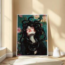 1pc Canvas Wall Art, Framed Wall Decor, Victorian Snake Head Art, Greek Mythology Wall Art, Gothic Home Decor, Snake Goddess Art Print, Eye-Catching Living Room Bedroom Decor, Unique Housewarming Gift, Snake Head Art Print, Home Decor, Room Decor Aesthetic, Dorm Decor, Bedroom Decor, Living Room Decor, Bathroom Decor, Kitchen Decor, Dining Room Decor, Apartment Decor, Housewarming Gift, Office Decor, Holiday Decor - A - View 7