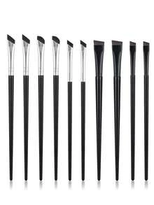 ronshadow Bộ cọ trang điểm mắt đa năng 6/10 món, kết hợp cọ tán phấn mắt + cọ vẽ chi tiết + cọ vát, chuyên dụng cho trang điểm lông mày, bọng mắt và kẻ mắt. - màu đen - Xem 12