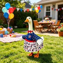 23 Inch 4th Of July Goose Costume 250th Anniversary Star Stripe Print Dress/Shirt Goose Clothes - Blue - View 5