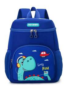 New Cute Pattern Design Student Backpack, Suitable For Boys And Girls, Lightweight And Minimalist, Great For School Or Travel - Royal Blue - View 5