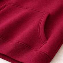 Kids' Kangaroo Hoodie Set, California Style, Thick, Winter - Maroon - View 3