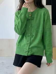 JIANHU Spring Butterfly Knit Cardigan, Short Design, Suitable For Petite Figure, Elegant Versatile, Create Fashionable Look - Green - View 9