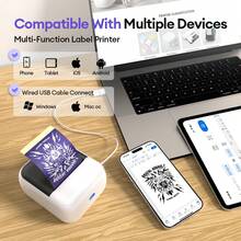 Marklife C50 Mini Impresora de Tatuajes Inalámbrica Portátil de 2 Pulgadas 15‑57mm Suministros de Tatuaje Compatible con Teléfono PC para Máquina de Transferencia de Patrón de Tatuaje Logo sin Tinta - Multicolor - Ver 4