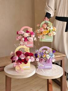 5件套花卉礼品袋、花卉礼品盒、母亲节花束盒、花卉手提袋、DIY花束包装手提袋、花卉袋、花卉包装袋、礼品袋、婚礼用品、派对用品 - 查看 10