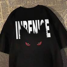 Camiseta De Manga Corta Estilo Americano De La , De Marca Conjunta, Unisex, De Moda De Verano, Popular Y De Nicho. - Negro - Ver 6