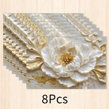 1 pieza Mantel individual de lino, tapete para desayuno, posavasos de café, base para tazón, elemento moderno, accesorio de cocina, fácil de limpiar, apto para el hogar, restaurante, decoración del comedor, regalo festivo, regalo para amigos, juego de múltiples piezas - Multicolor - Ver 23